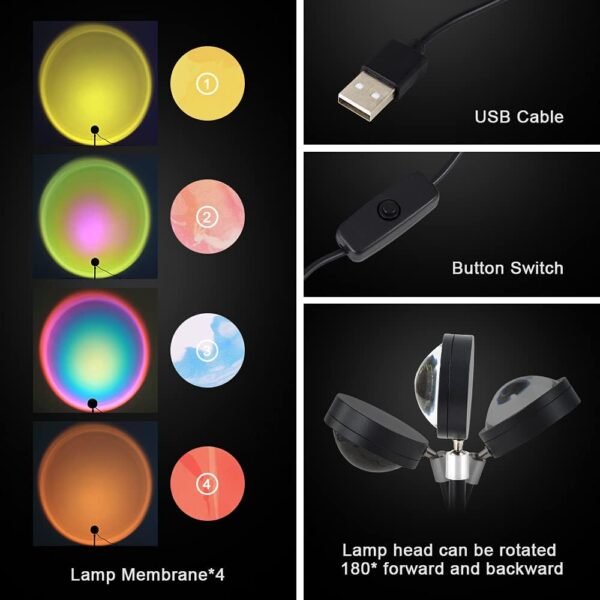 Sunset Lamp Projector Night Light Rainbow Lamp