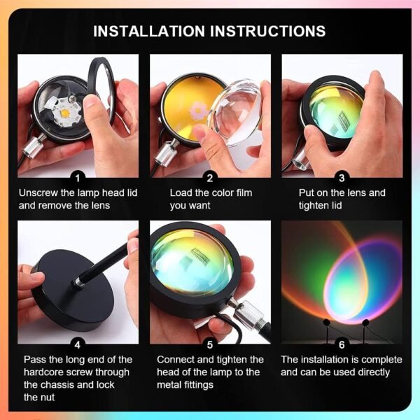 Sunset Lamp Projector Night Light Rainbow Lamp