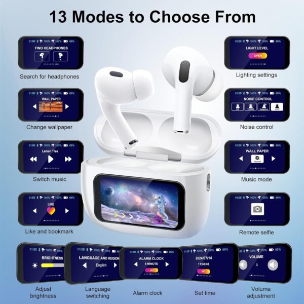 A9 Pro ANC Earbuds Touch Screen Display