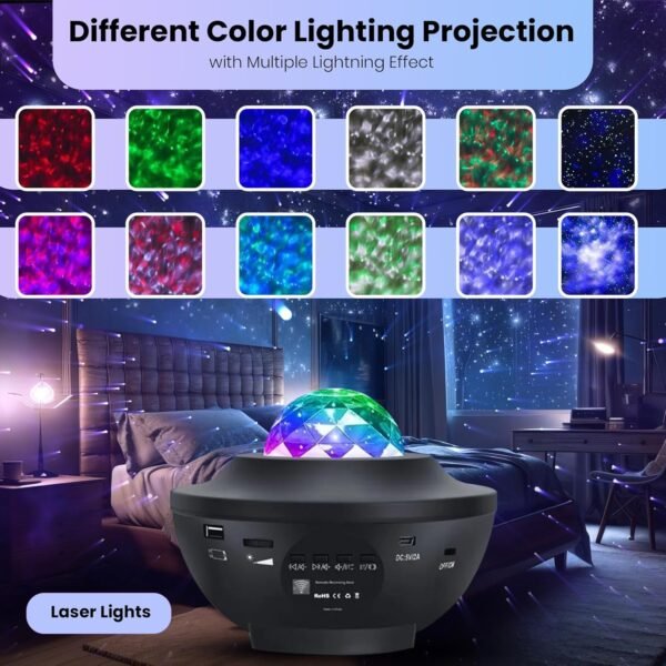 Star Projector Galaxy Light Projector with Bluetooth Speaker