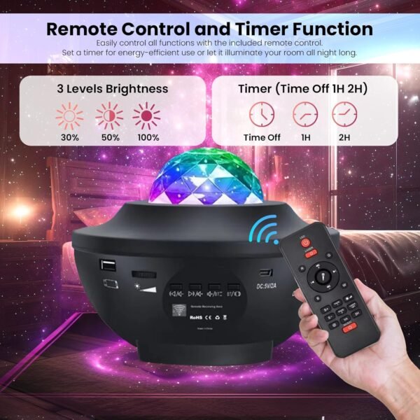 Star Projector Galaxy Light Projector with Bluetooth Speaker